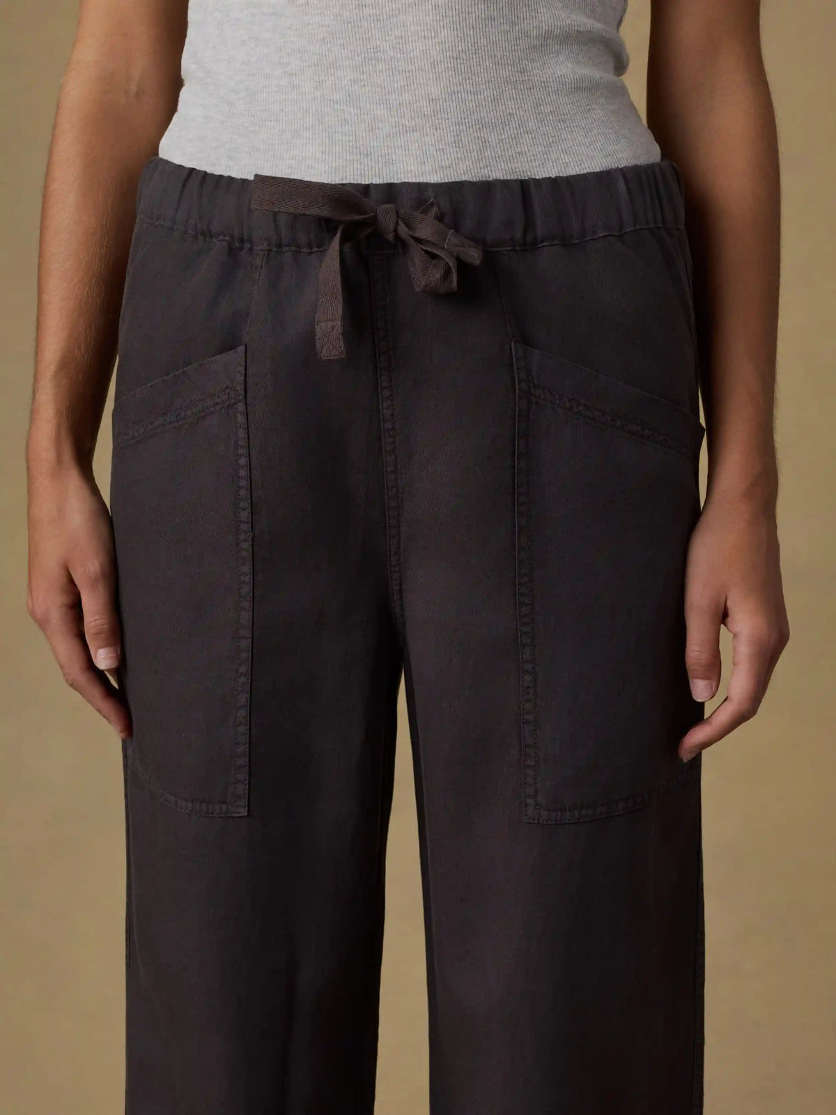 Topanga Drape Ankle Pant - Washed Black
