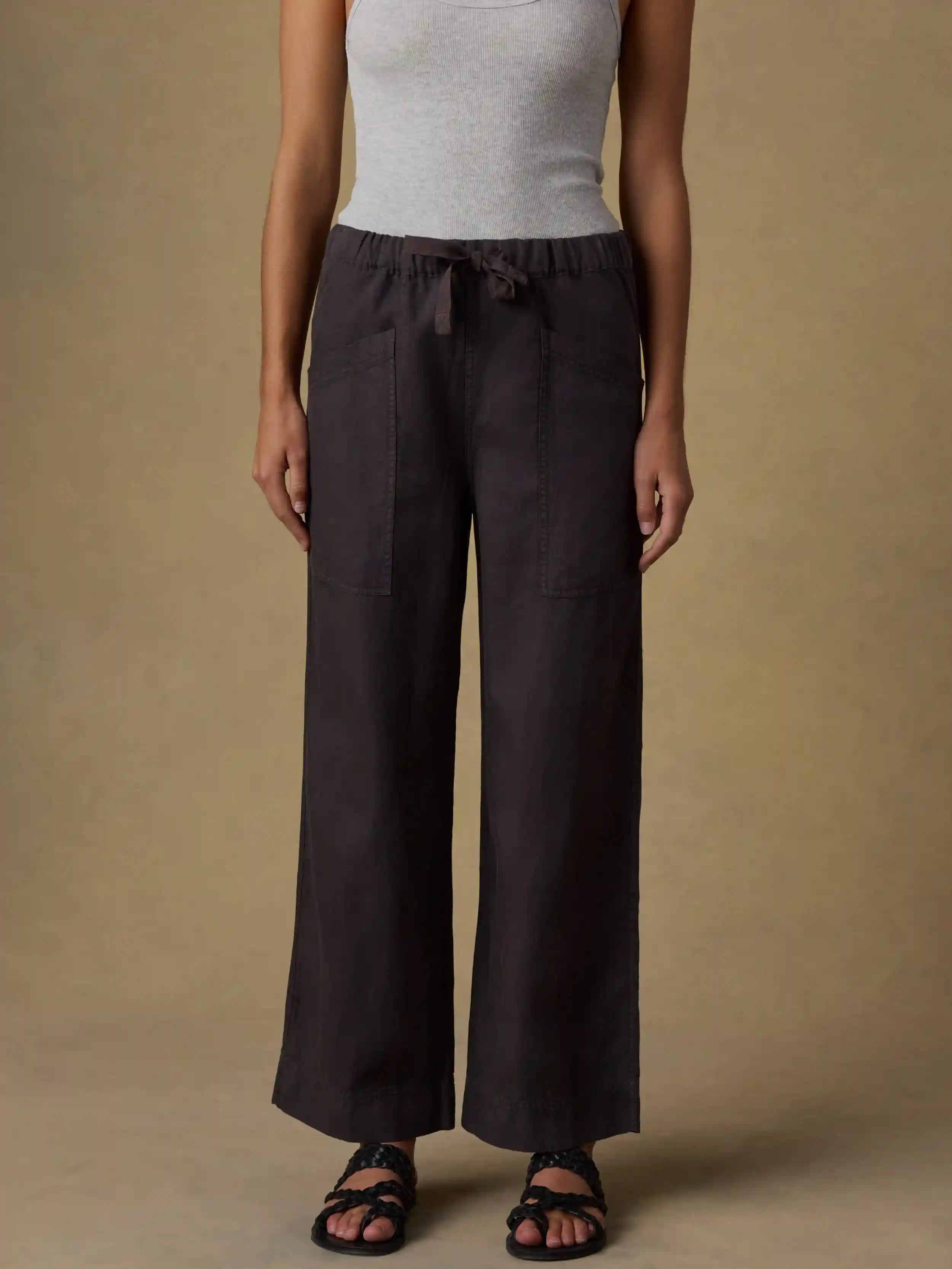 Topanga Drape Ankle Pant - Washed Black