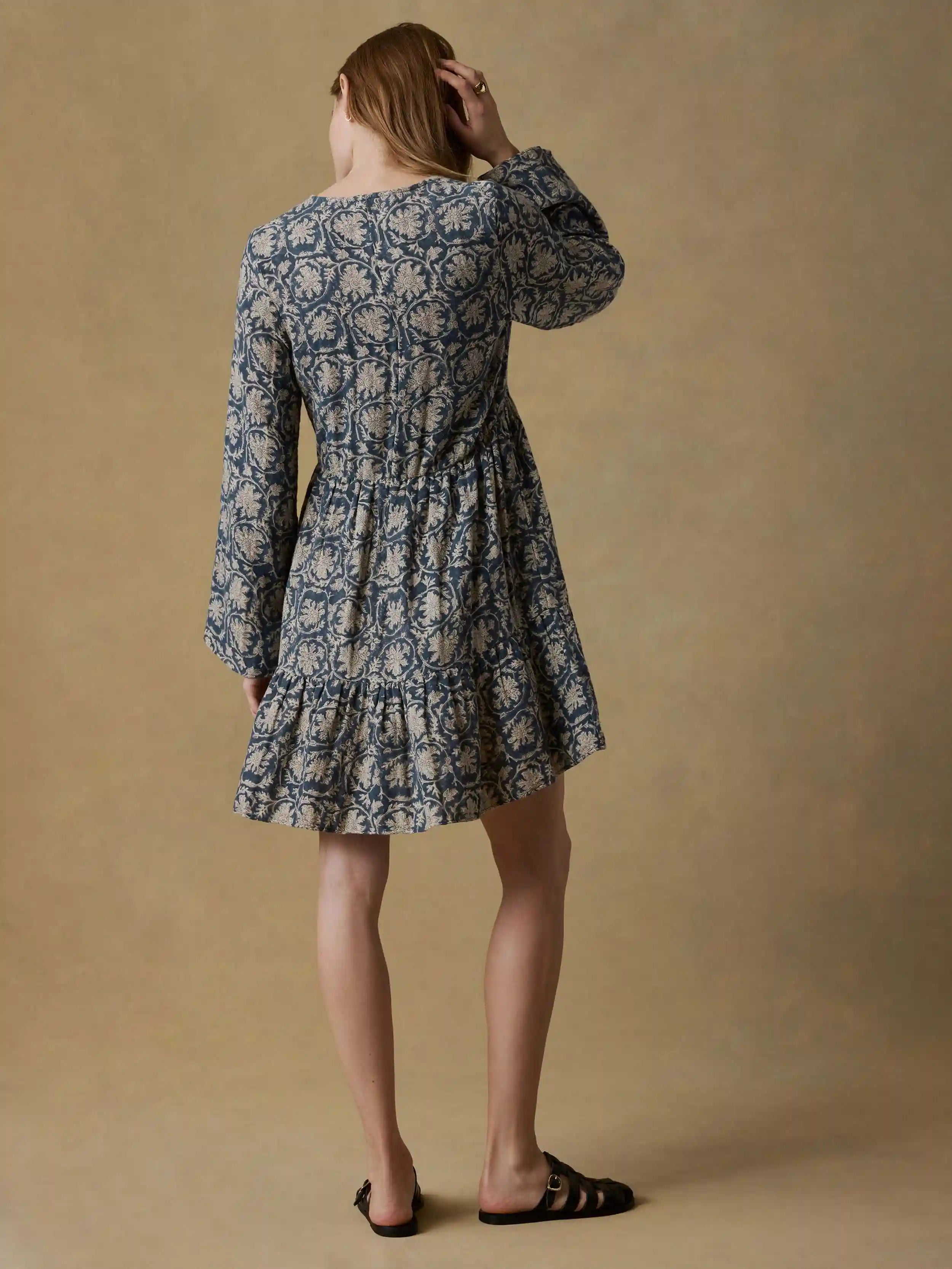 Dune Cotton Gauze Oceana Dress - Tranquil Tides Print