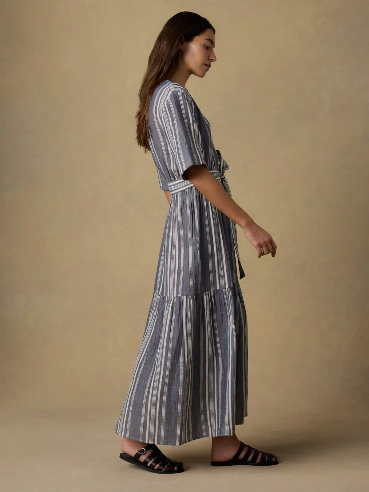 Dune Cotton Gauze Marina Dress - Sea Breeze Stripe