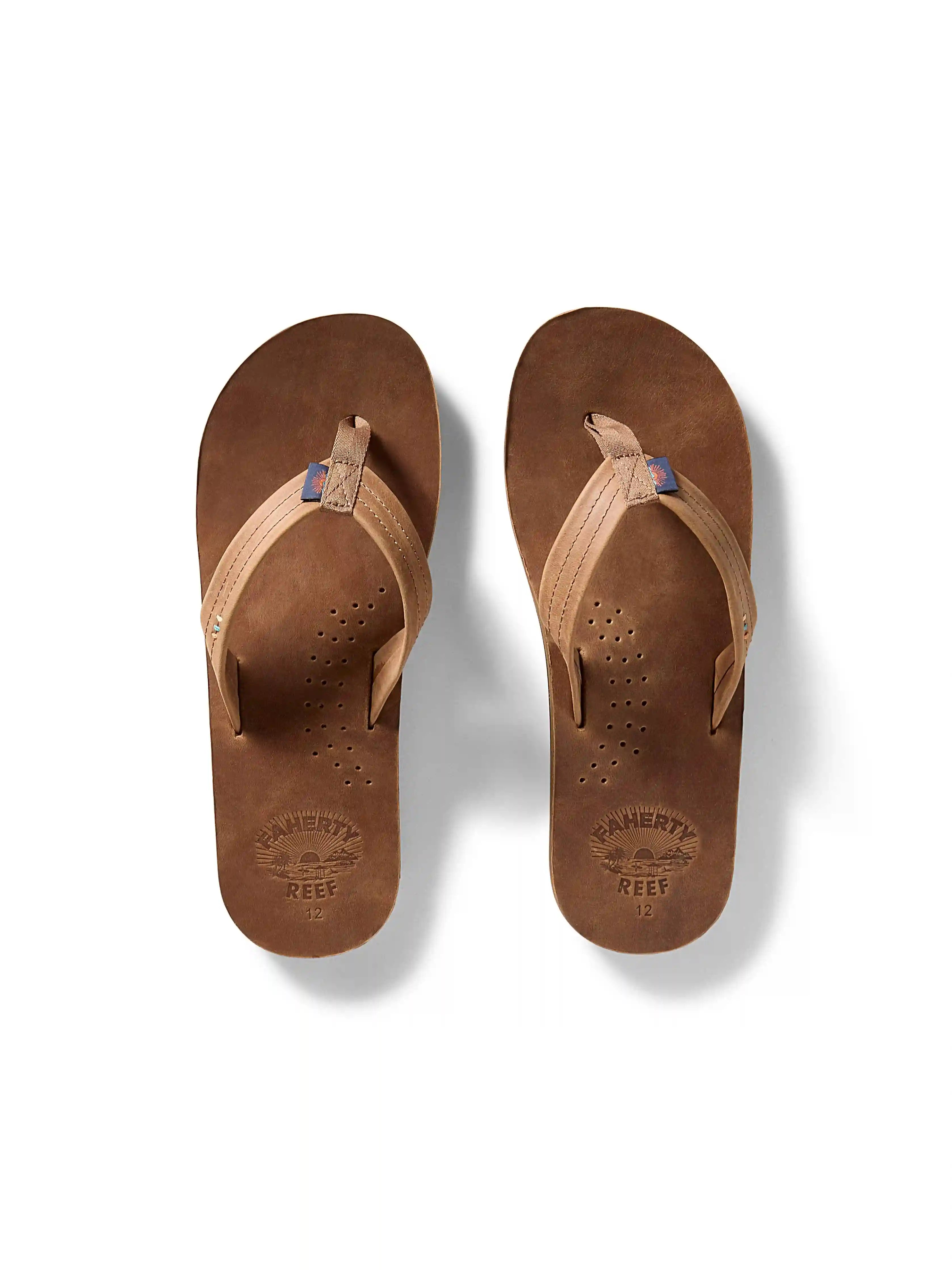 Faherty X Reef Draftsmen Flip Flop - Dark Brown