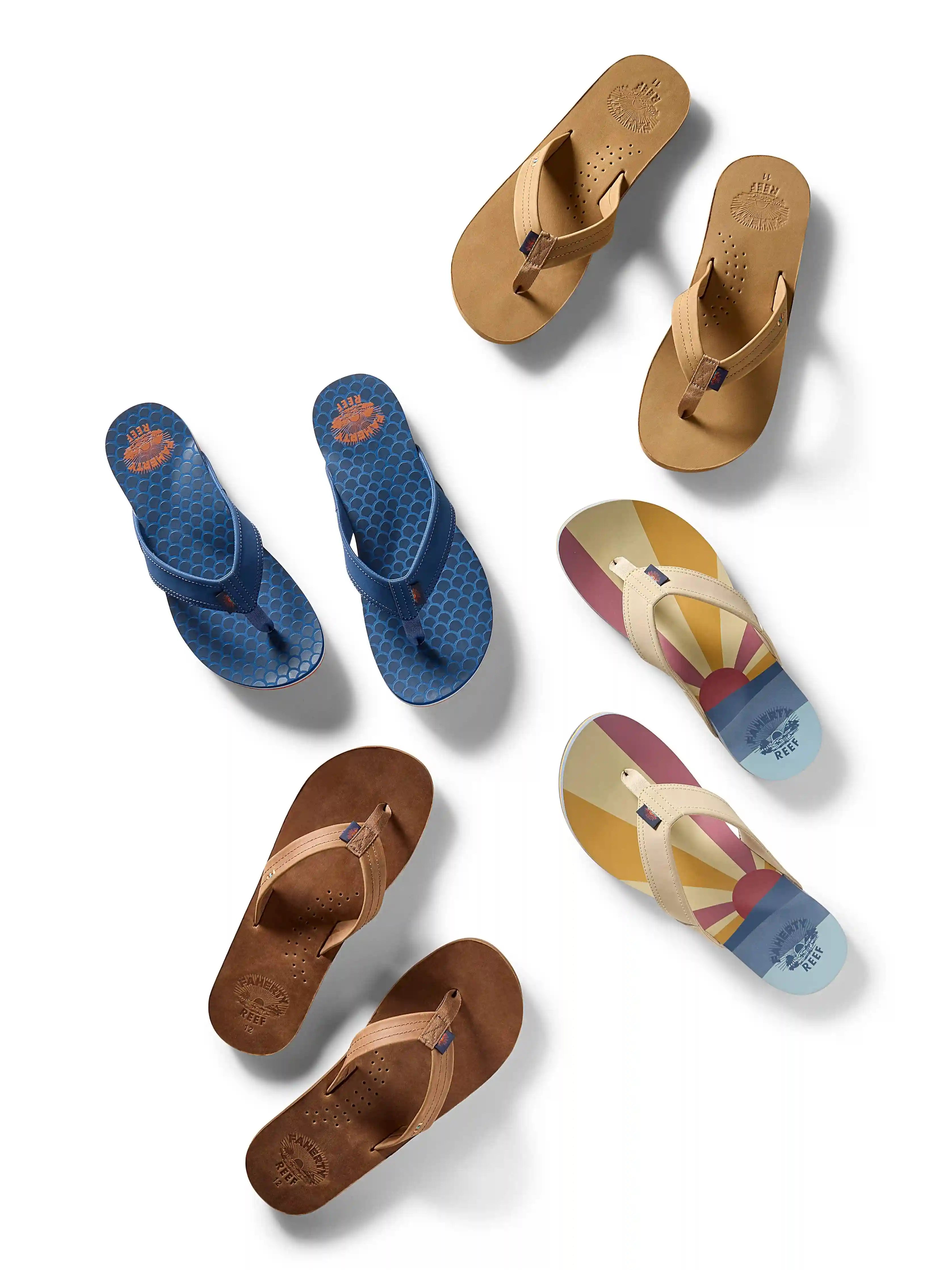 Faherty X Reef Draftsmen Flip Flop - Dark Brown
