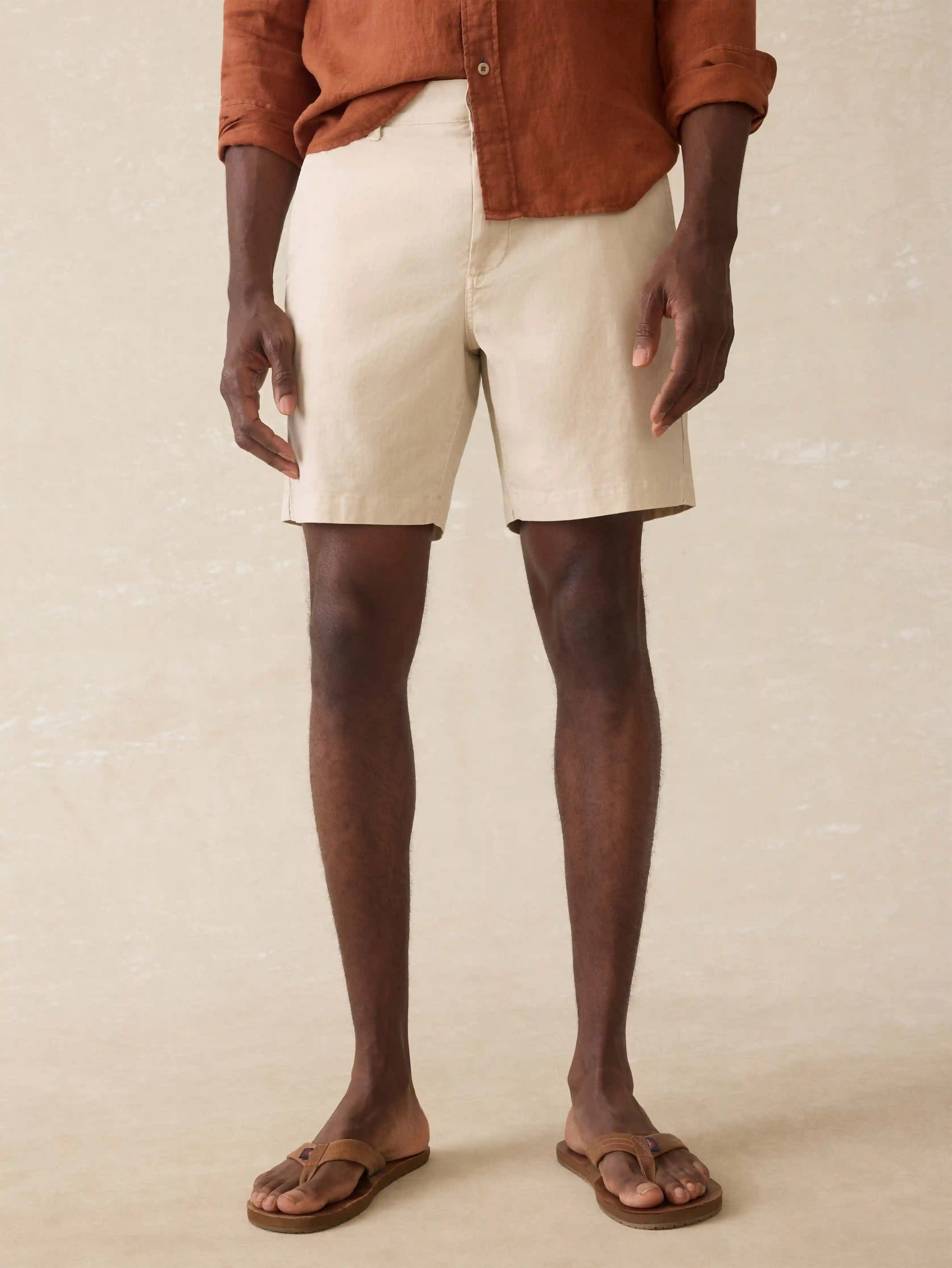 Tradewinds Linen Blend Short - Stone