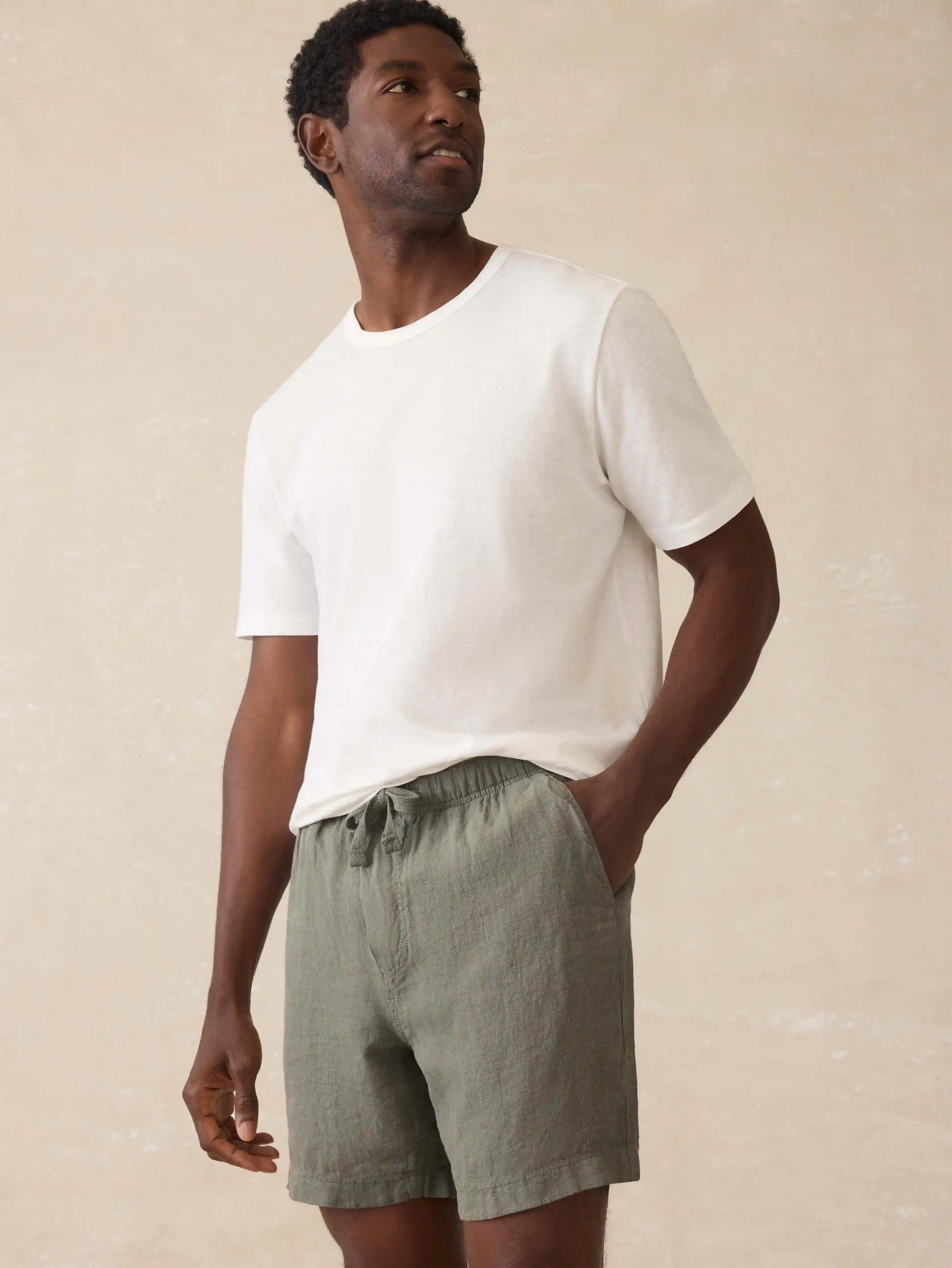 Essential Linen Short (6.5") - Spruce