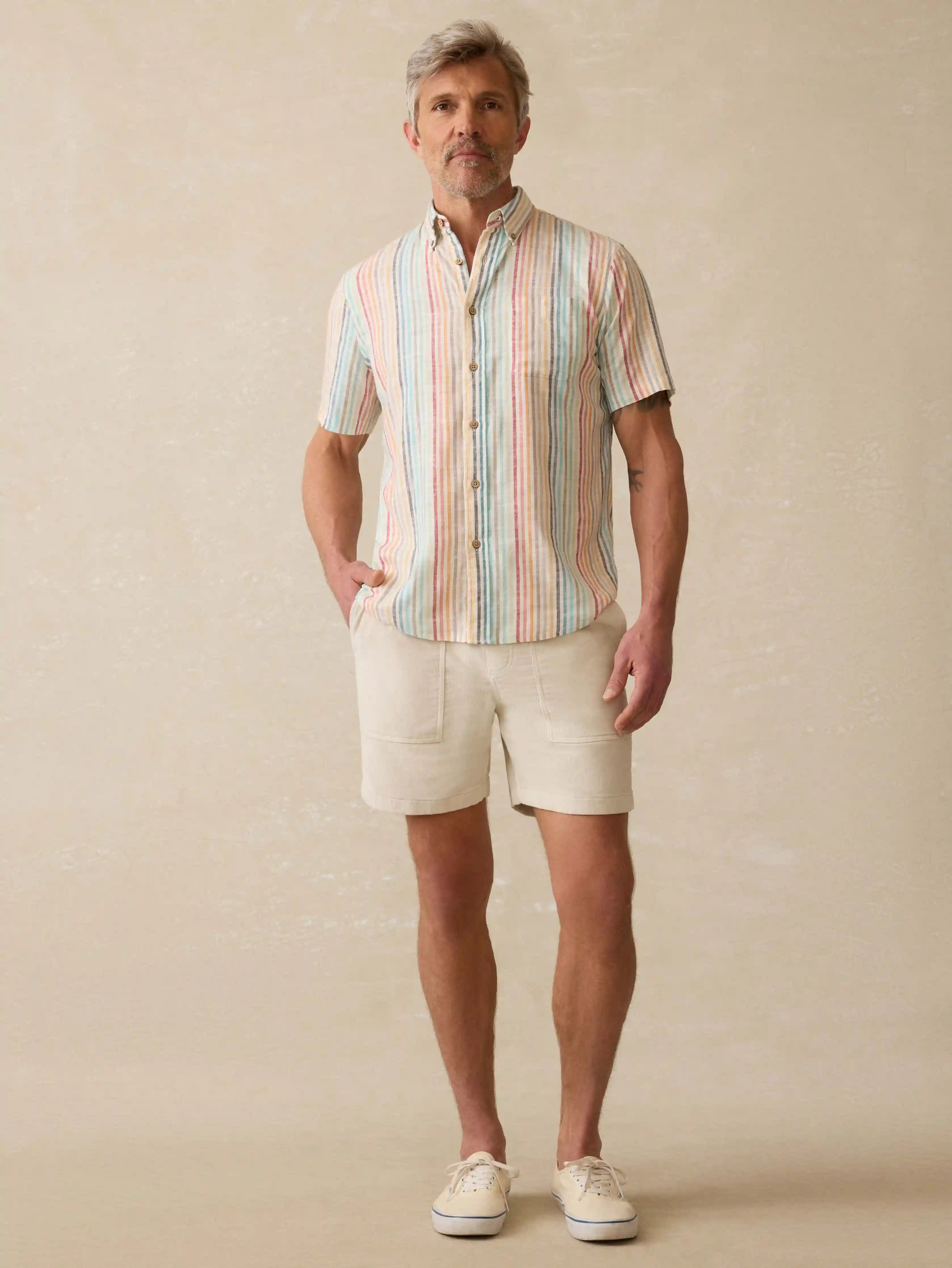 Short-Sleeve Breeze Shirt - Bay Reef Stripe