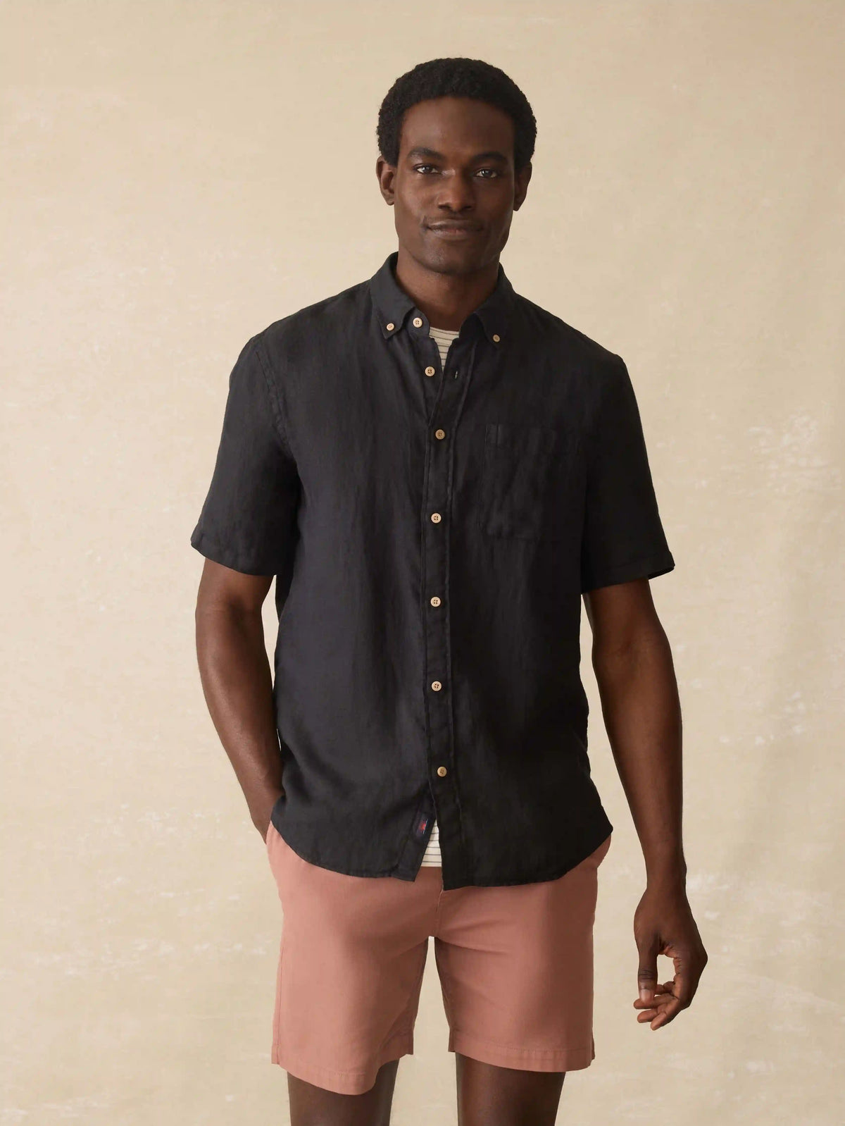 Short-Sleeve Laguna Linen Shirt - Ridge Black