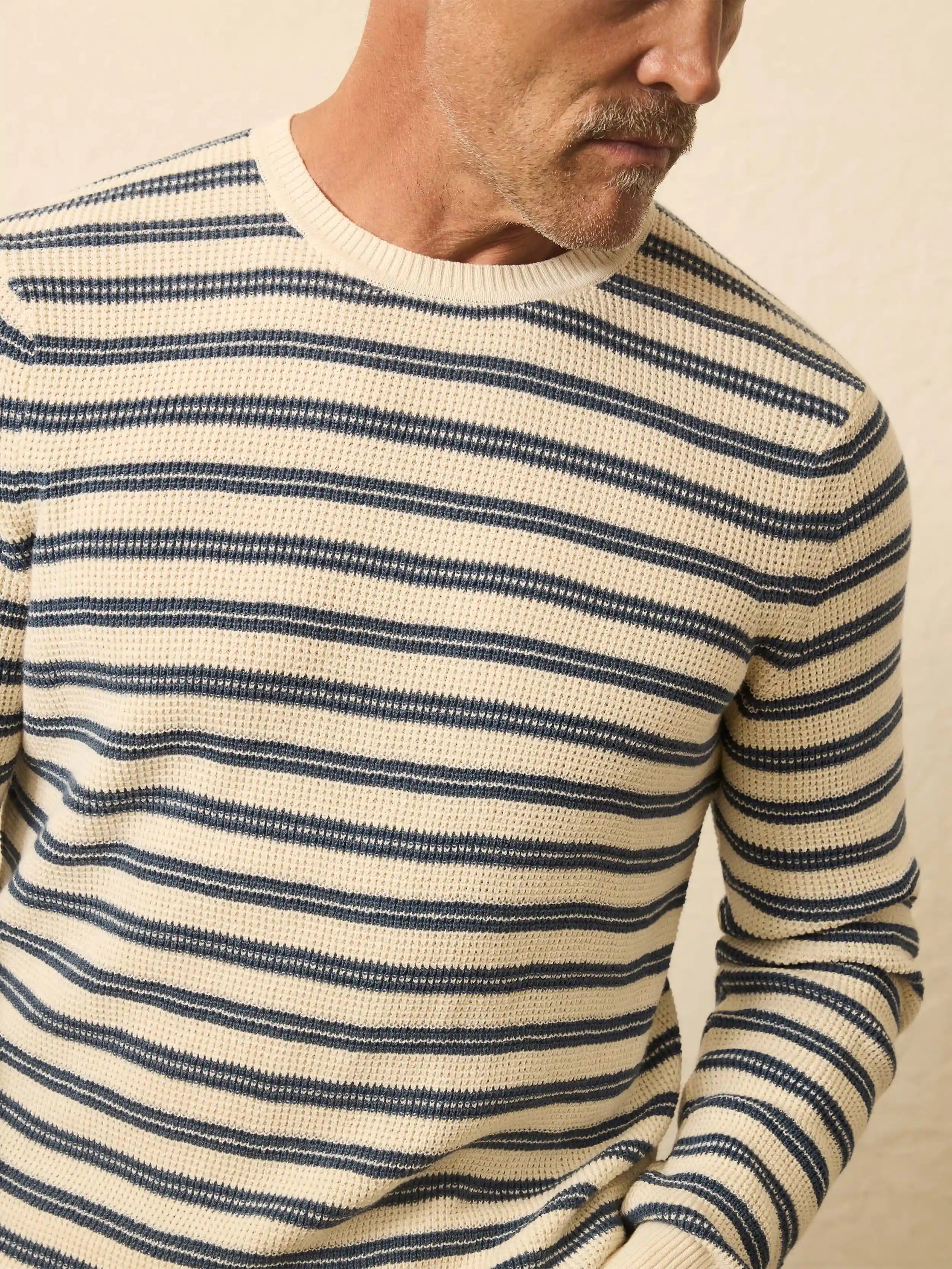 Sunwashed Crewneck Sweater - Booth Island Stripe