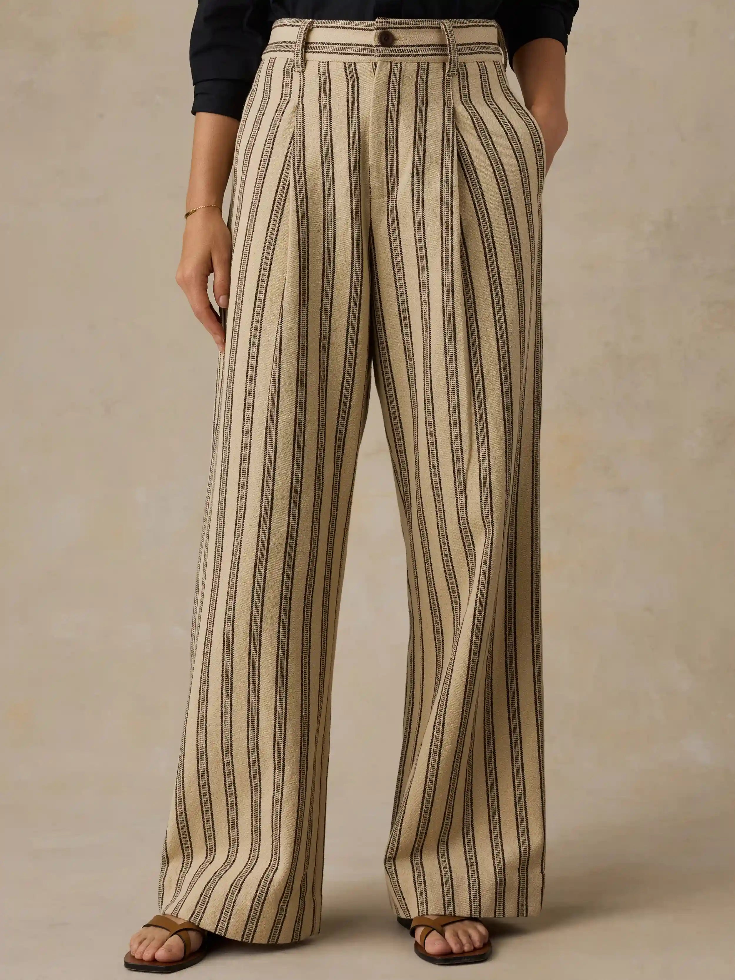 Summit Pleated Pant - Treeline Stripe