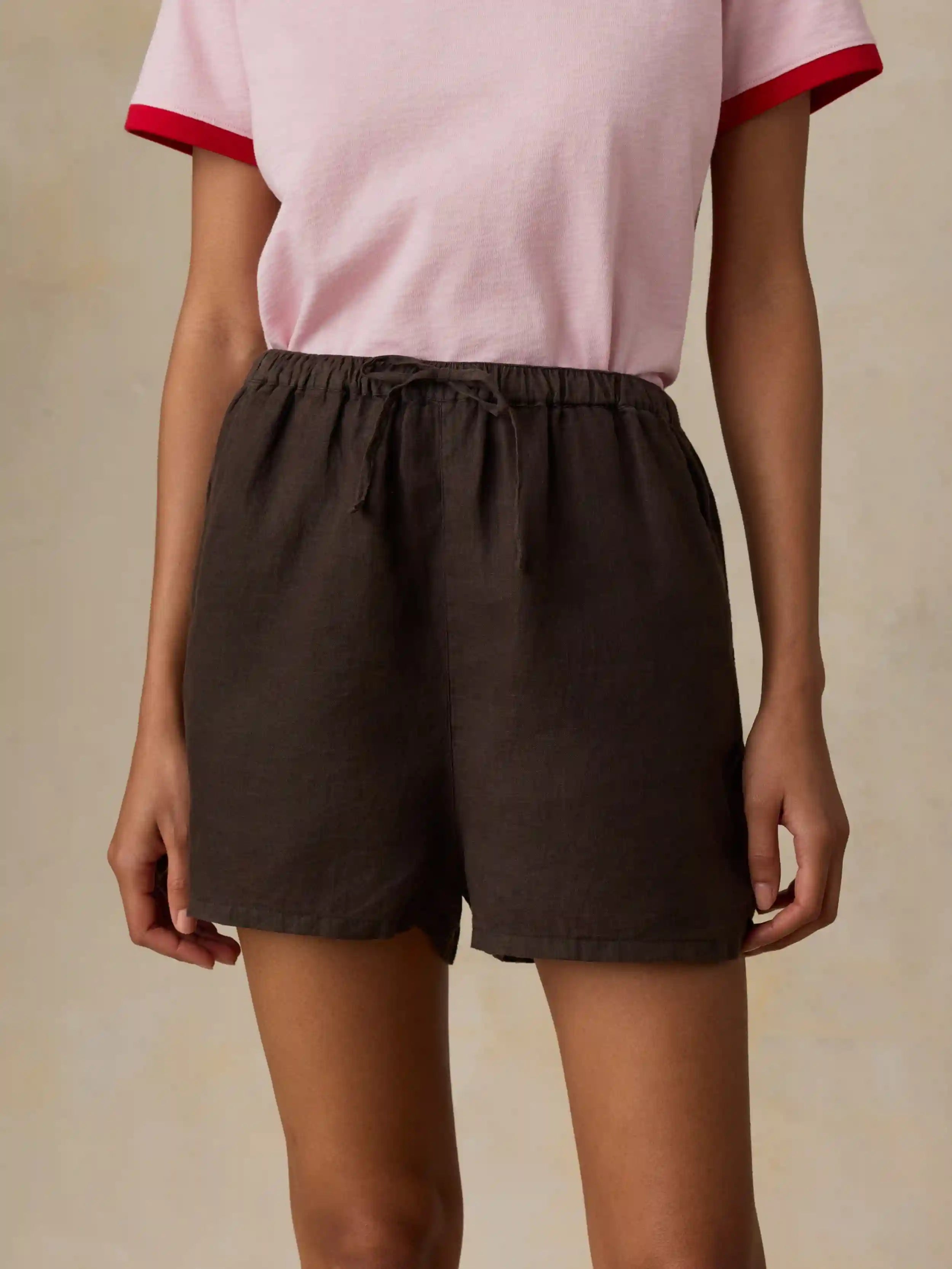 Laguna Linen Montecito Short - Demitasse