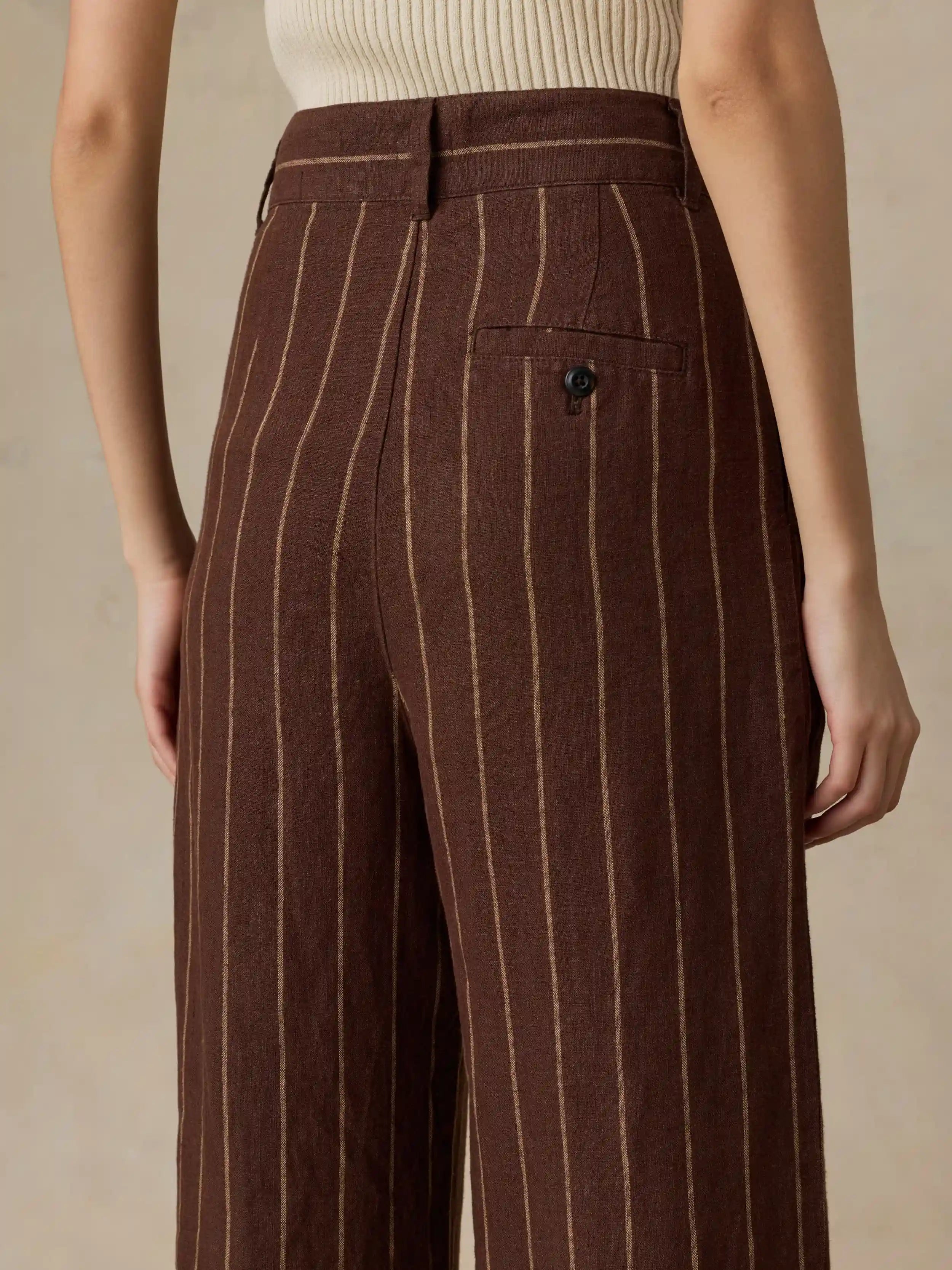 Sun Strider Linen Pleated Pant - Harbor Line Stripe