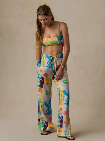 Faherty x Quiksilver Laidback Linen Pant - Sunshine Coast Tile
