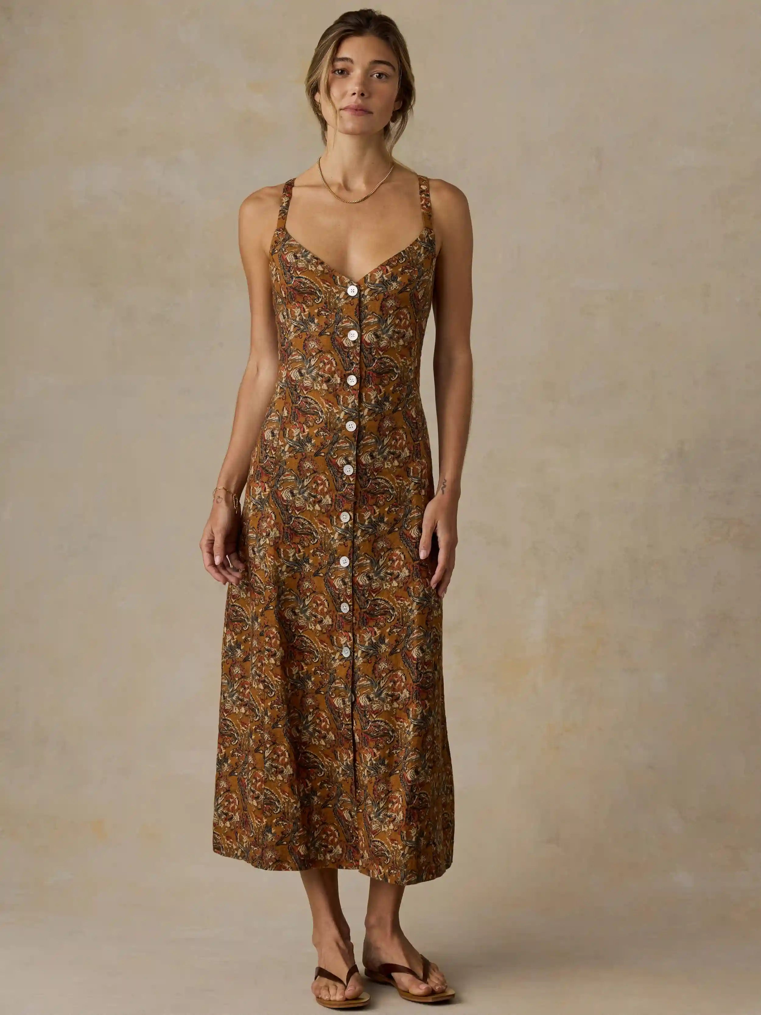 Linen Milo Dress - Victorian Garden