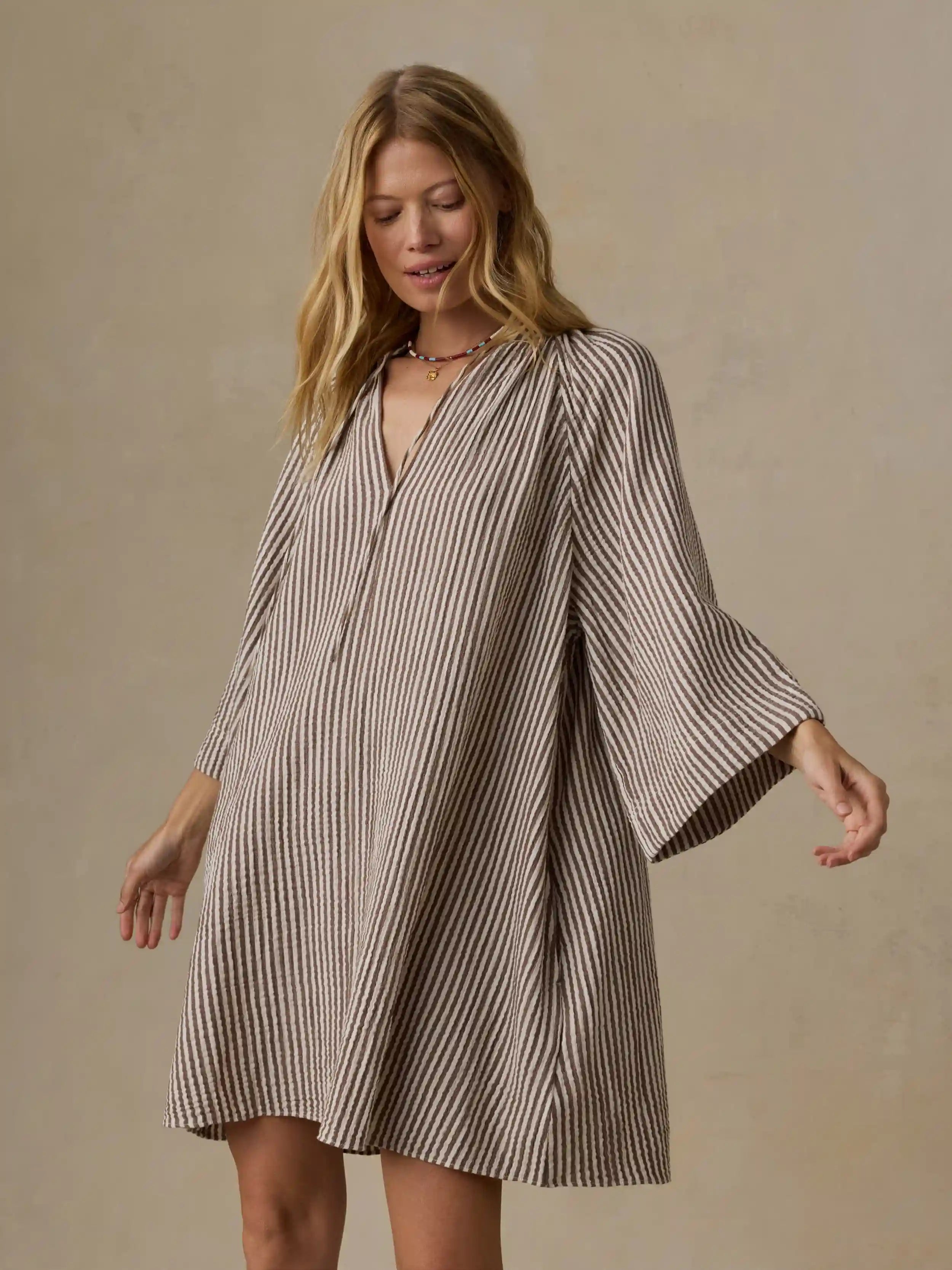 Dune Cotton Gauze Mina Dress - Mocha Mist