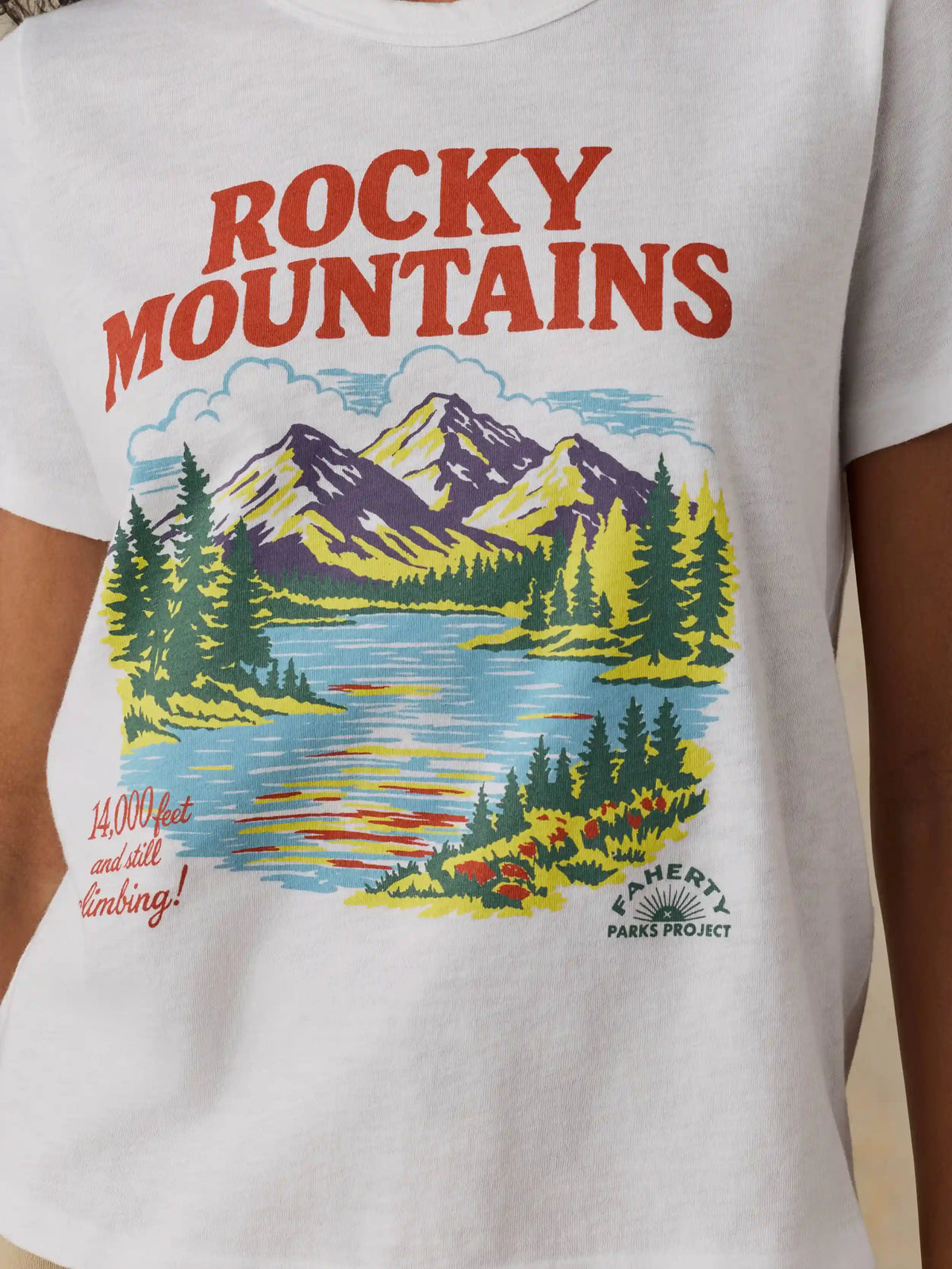 Faherty x Parks Project Rocky Mountains Sunwashed Regenerative Tee - White