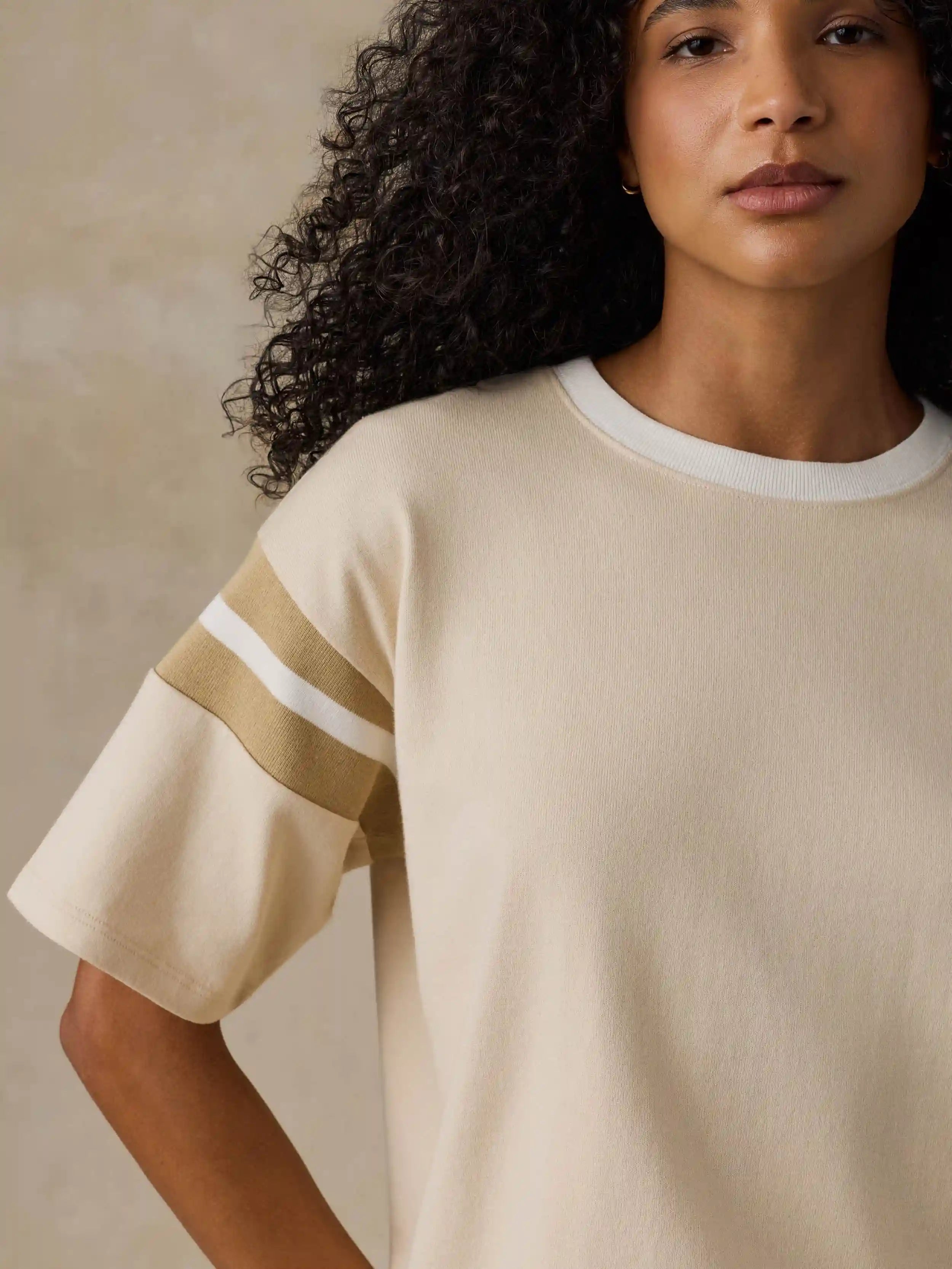 Sport Jersey Throwback Tee - Summer Sand Varsity