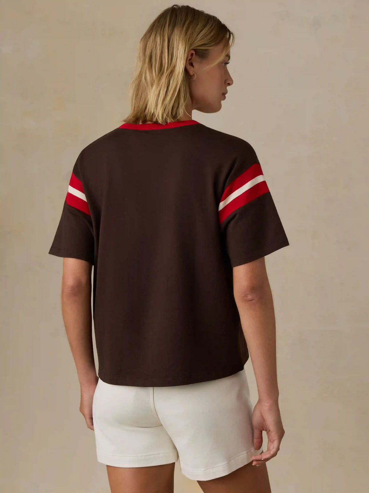 Sport Jersey Throwback Tee - Espresso Varsity