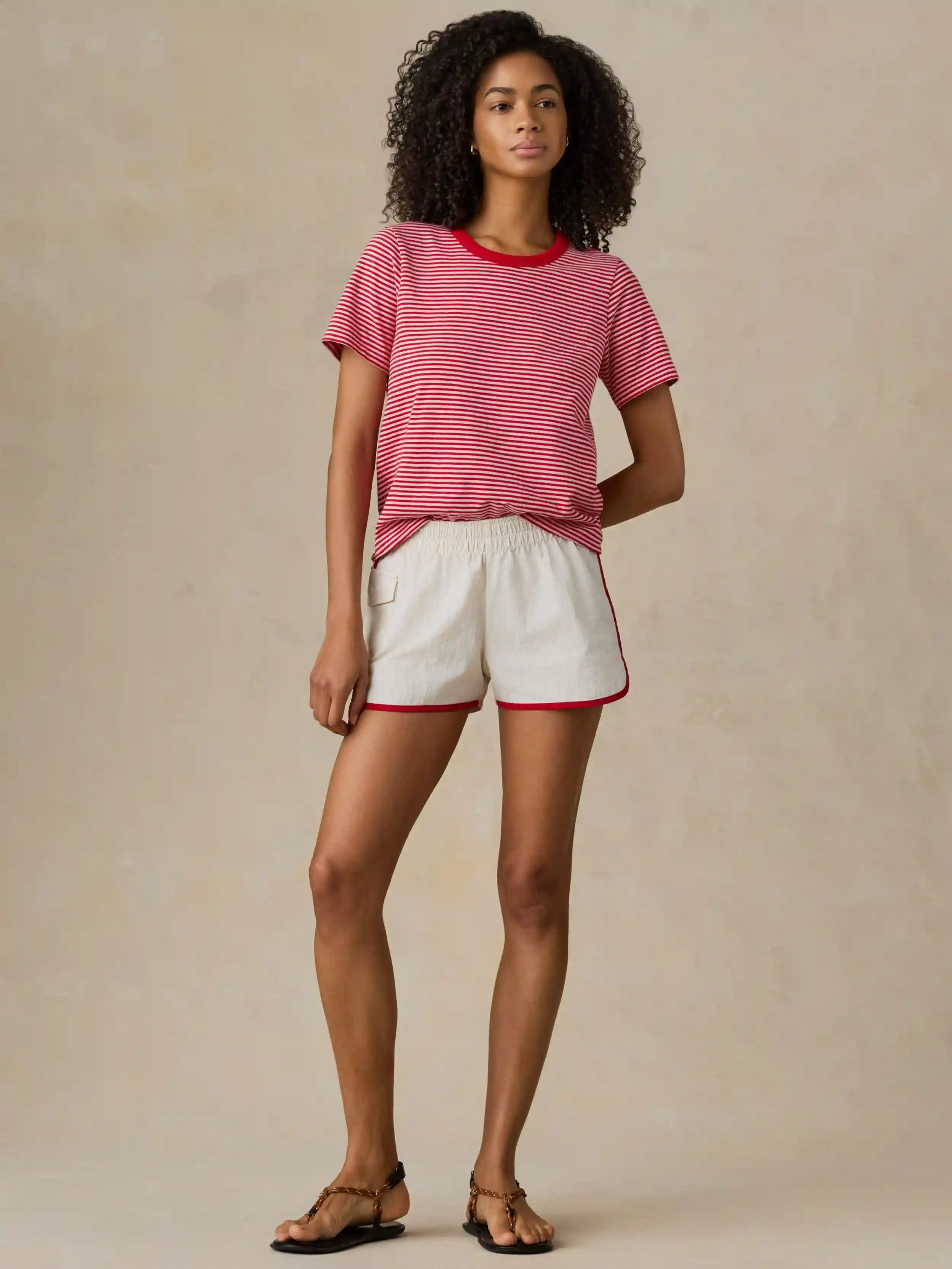Sunwashed Regenerative Tee - Fuchsia Stripe