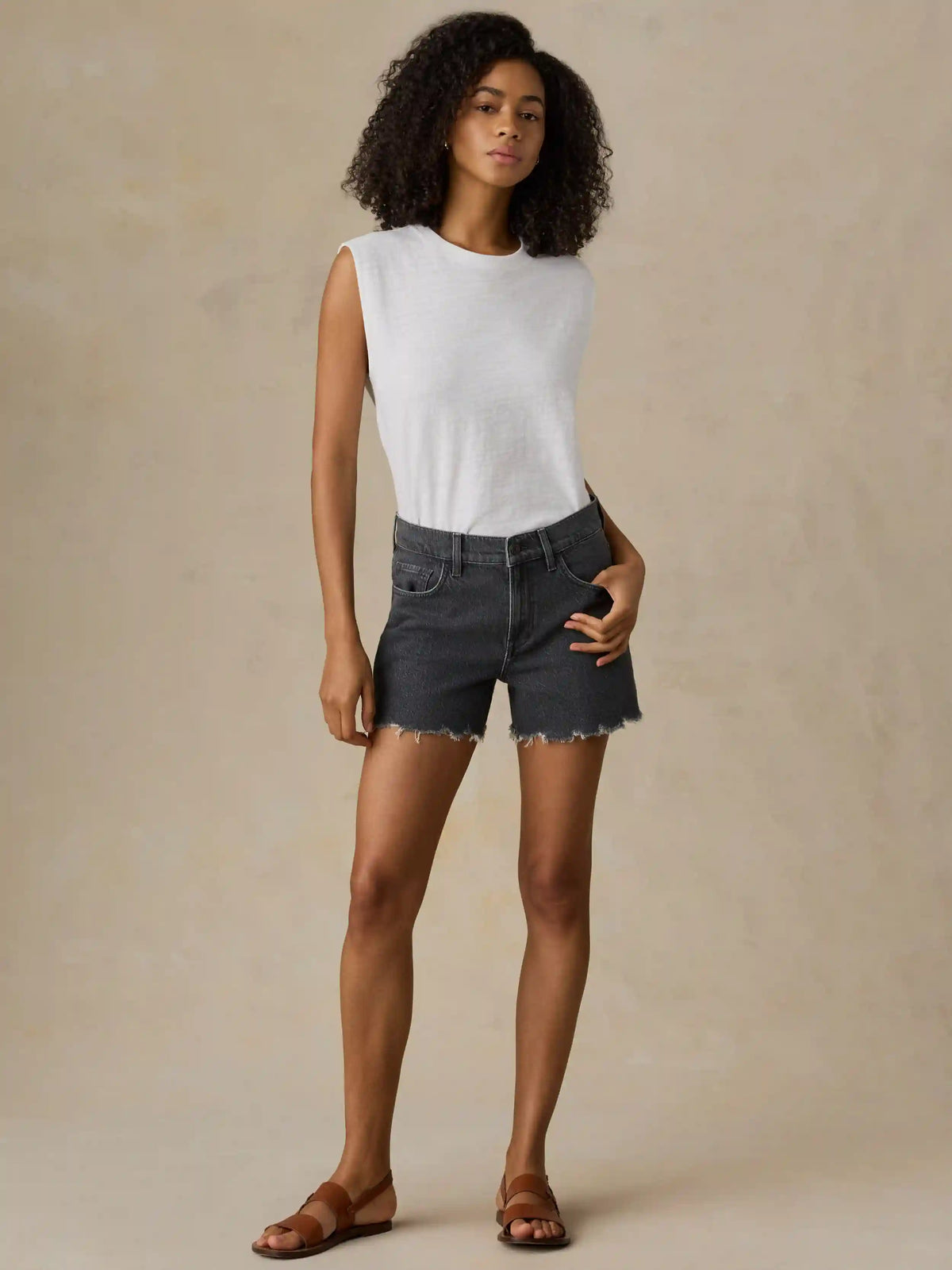 Sunwashed Organic Muscle Tank - White