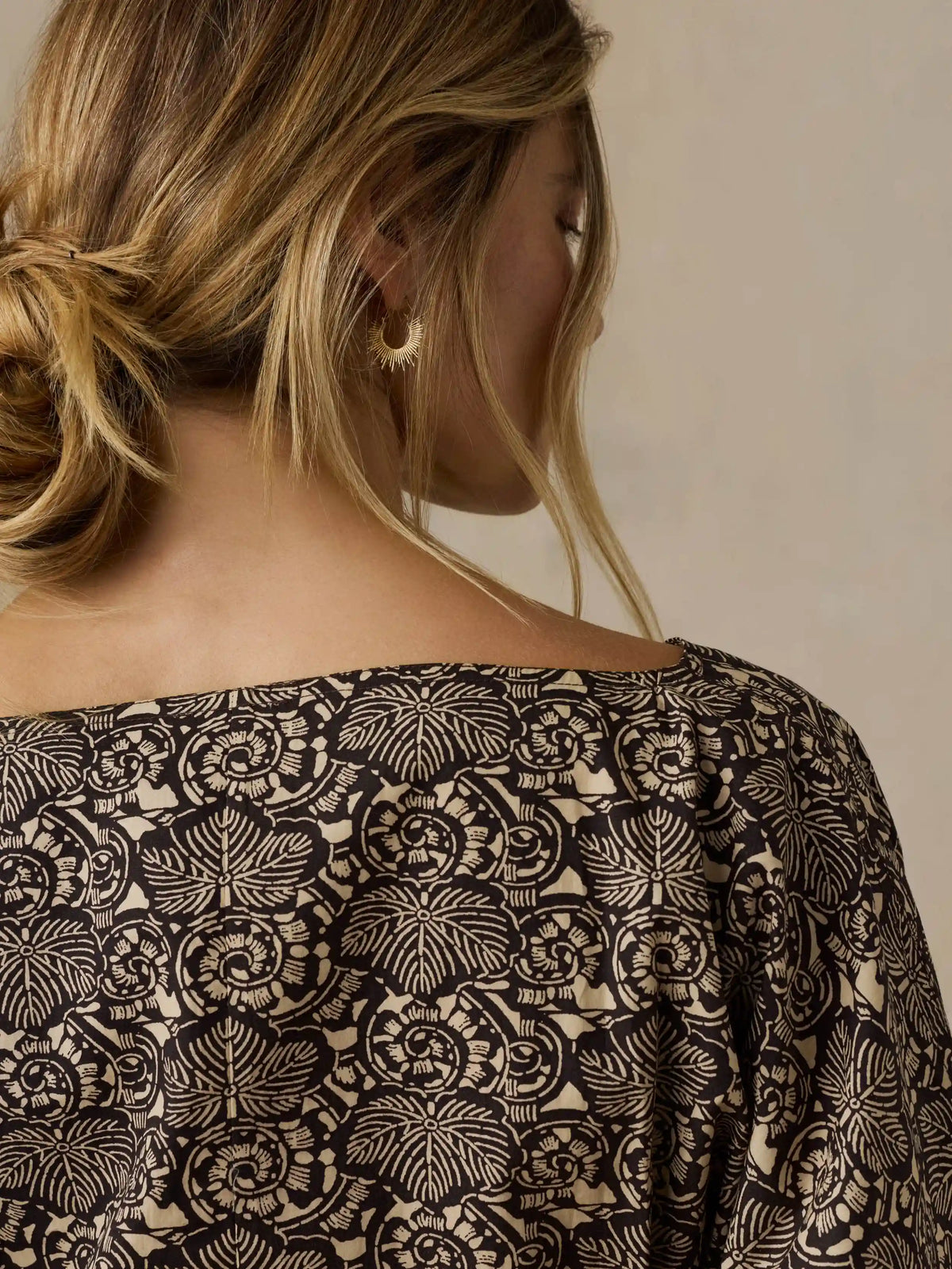 Coastal Poplin Faye Top - Night Bloom