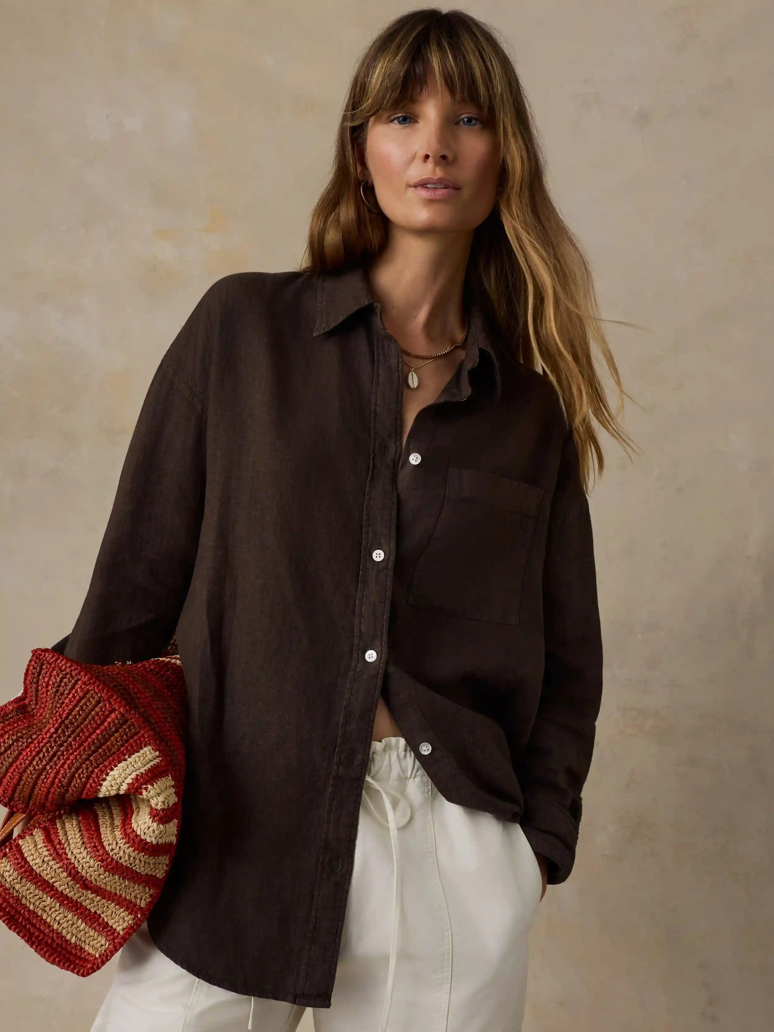 Laguna Linen Relaxed Shirt - Demitasse