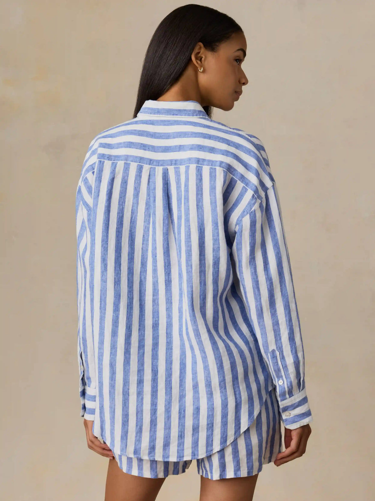 Laguna Linen Relaxed Shirt - Coastal Calm Stripe
