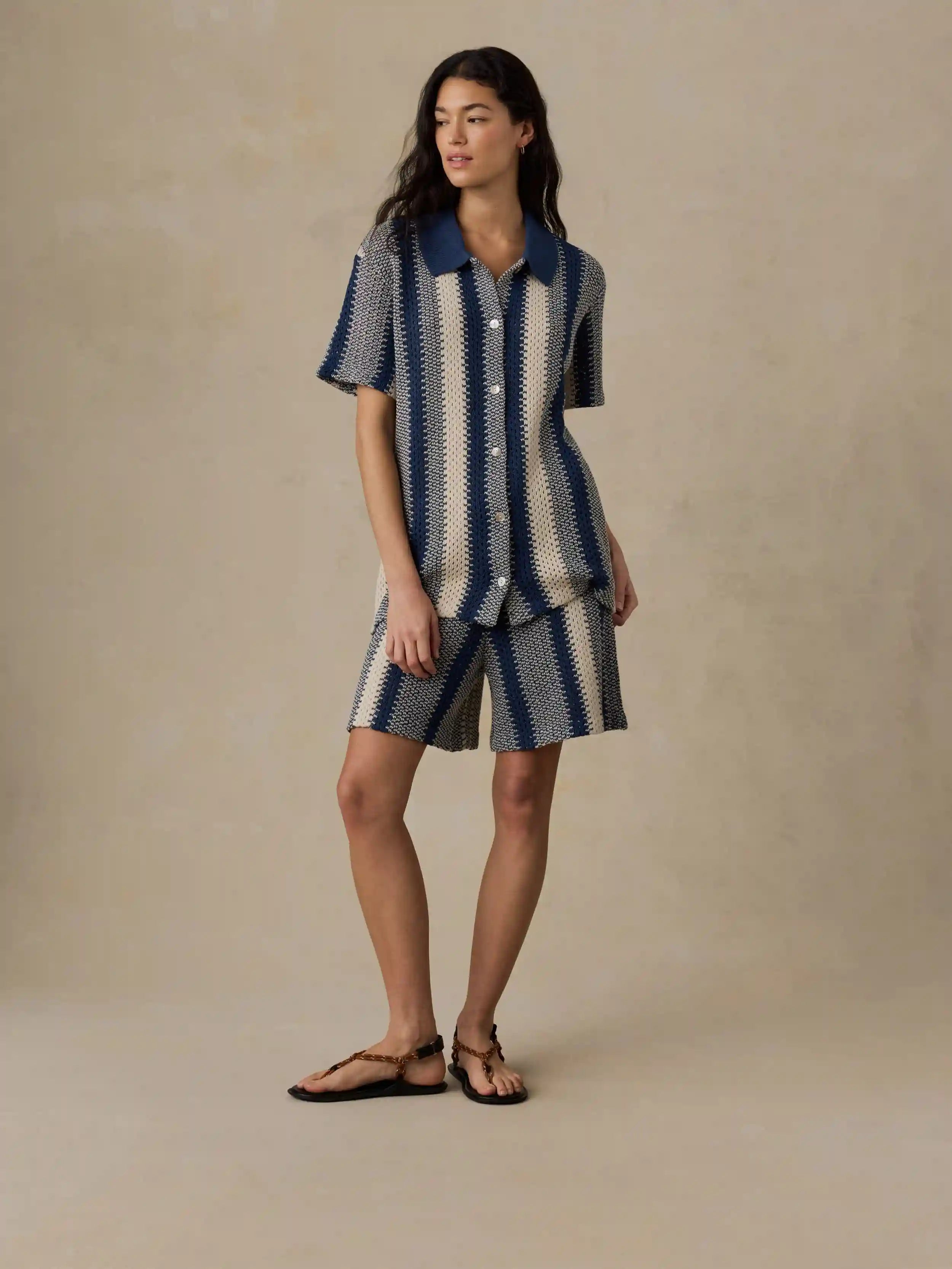 Seacoast Crochet Relaxed Camp Shirt - Sailor Stitch