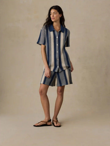 Seacoast Crochet Relaxed Camp Shirt - Sailor Stitch